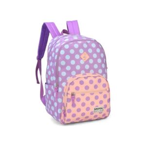 Mochila De Costas Up4you Roxo Com Bolinhas Azul - Luxcel