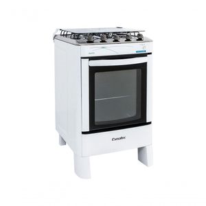 Fogão Esmaltec 4 Bocas Ágata com Mesa de Inox e Acendimento Automático Branco Bivolt