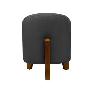 Puff Banqueta Decorativo Redondo Sala De Estar Thor Suede Cor:cinza Grafite