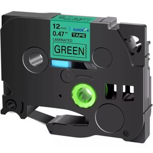 Fita Tze Tz 231 Compatível P/ Rotulador Brother 12mm Colors Verde