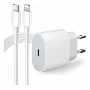 Carregador Turbo 20w + Cabo Lightning Para Usb-c Compatível Iphone 11 12 13 Pro Max X Xr Xs