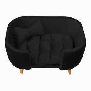 Poltrona Cama Pet Hannah Luxo Veludo Preto