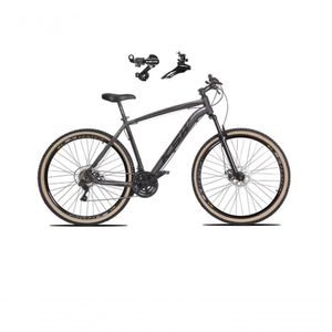 Bicicleta Aro 29 Ksw Xlt Alumínio 24v Câmbios Shimano Garfo Suspensão Pneu Faixa Bege Grafite 19