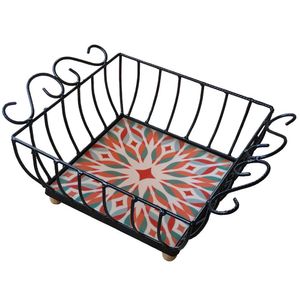 Fruteira De Mesa Ferro E Azulejo Quadrada Grande Pra Cozinha Azulejo G1