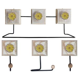 Kit Banheiro Com 2 Toalheiros + Porta Papel Higiênico + Toalheiro Rustico Artesanal Cor Amarelo