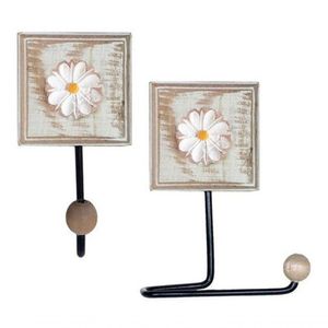 Kit Banheiro Porta Papel Higiênico + Toalheiro Flor Cor Branco