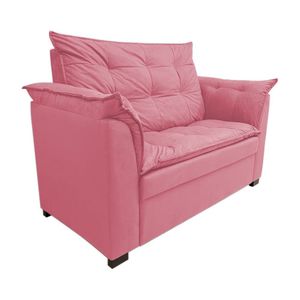 Sofá Namoradeira Dandara 2 Lug Decorativa Para Sala Suede Cor:rosa