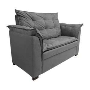 Sofá Namoradeira Dandara 2 Lug Decorativa Para Sala Suede Cor:cinza