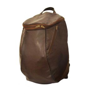 Mochila Masculina De Couro Grande Cor Marrom Com Faixa Branca? Não