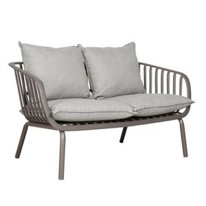 Sofá 2 Lugares Noronha Seiva Fratini 123 Cm (largura) Base Aço Assento Polipropileno Estofado Cinza