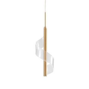 Lustre Pendente Skylight Mast 3066 Led Bivolt Dourado / Translucido