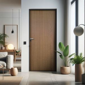 Kit Porta De Madeira Lisa Imbuia 210x72cm Batente 18cm Uniportas