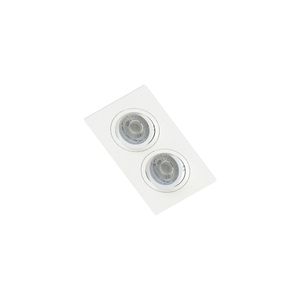Spot De Embutir Plano Save Energy Para 2 Lâmpadas Mr16 Gu10 Bivolt Branco