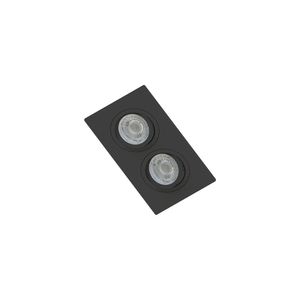 Spot De Embutir Plano Save Energy Para 2 Lâmpadas Mr16 Gu10 Bivolt Preto