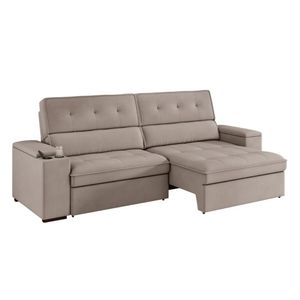 Sofá 3 Lugares Retrátil E Reclinável 230cm Multimóveis Cr45243 Castor Castor