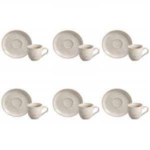 Conjunto De Xícara De Cafezinho Com Pires 06 Peças Bio Latte Porto Brasil