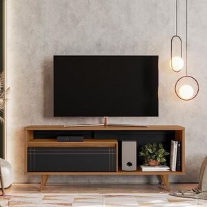 Rack Para Tv Até 60 Polegadas 1 Porta 163cm Denver Notável Freijó/preto