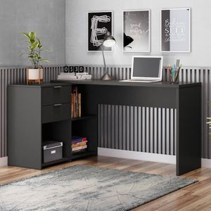 Mesa De Escritório 2 Gavetas Xangai Notável Preto