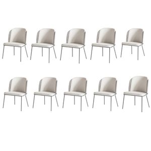 Kit 10 Cadeiras Tay Para Sala De Jantar E Espaço Gourmet-costas Linho 60-frente Linho 22