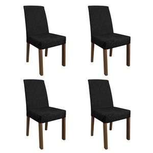 Kit 4 Cadeiras De Jantar 4255 Rustic/oxford Madesa Rustic/oxford
