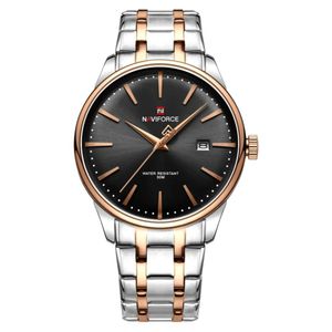 Relógio De Quartzo Masculino Pulseira De Aço Inoxidável Resistente à água Preto