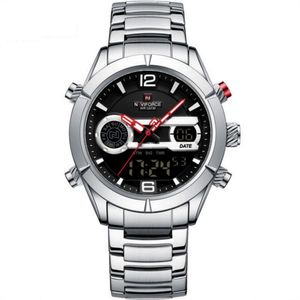 Relógio Impermeável Digital Masculino Esportivo Duplo Display Vermelho