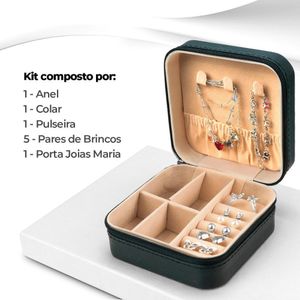 Pulseira + Porta Joia + Colar + Relogio Feminino Prova Dagua