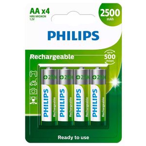 4 Pilhas Recarregaveis Aa Philips