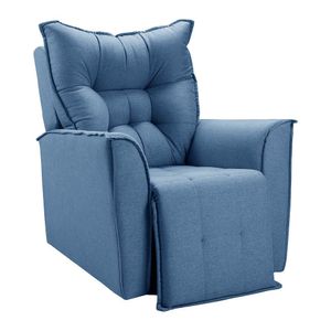 Poltrona Do Papai Reclinável King Linho Azul Star Confort Azul