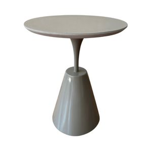 Mesa Lateral Cone Masp Redonda 30 Cm Tampo Cinza Base Cinza Cor Cinza