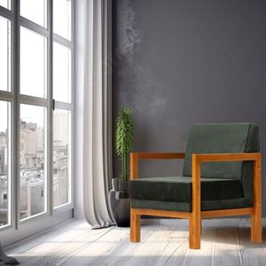 Poltrona Cadeira Luxo Veludo Clássico Dubai Rose