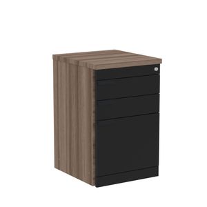 Gaveteiro Aéreo 03 Gavetas Corporativa Walnut Preto