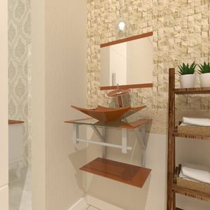 Gabinete De Vidro 45cm Com Cuba Retangular Dourado Real