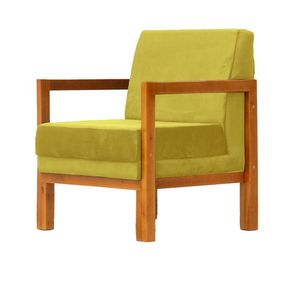 Poltrona Cadeira Luxo Veludo Dubai Amarelo