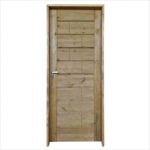 Kit Porta De Madeira Maciça Ekos 210x82cm Batente 11cm Natural