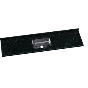 Pia Para Cozinha Em Mármore Sintético Com Cuba Em Aço Inox 199cmx55cm Preto