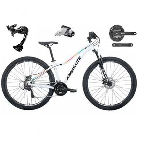 Bicicleta Aro 29 Absolute Mia 3 Feminina Câmbio Shimano Alívio E Altus 27v Freio Hidráulico Garfo Trava -branco Tam.16.6