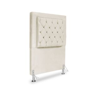 Cabeceira De Cama Box Solteiro 90 Cm Baronesa - Veludo Bege Claro