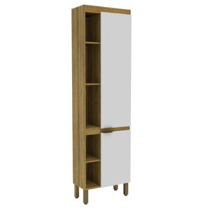 Armário Paneleiro 60cm Com 2 Portas E 5 Nichos 2303 Mel Branco