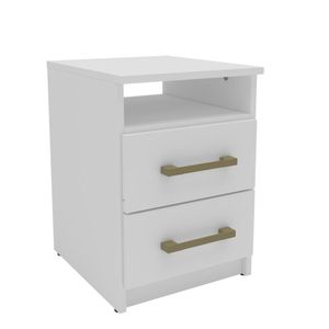 Mesa De Cabeceira Com 2 Gavetas E 1 Nicho 2339 Branco
