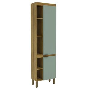 Armário Paneleiro 60cm Com 2 Portas E 5 Nichos 2303 Mel Verde Bellagio