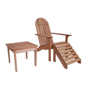 Conjunto Cadeira Andiroback Com Apoio E Mesinha De Centro Madeira Maciça Madeira