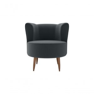 Poltrona Decorativa Savana 1 Lugar Veludo Cinza Matrix
