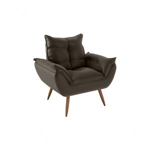 Poltrona Decorativa Tóquio 1 Lugar Veludo Turkey Marrom Matrix