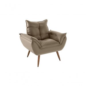 Poltrona Decorativa Tóquio 1 Lugar Veludo Turkey Capuccino Matrix