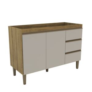 Armário Balcão De Cozinha 120cm Com 2 Portas E 3 Gavetas 2407 Mel Arenas