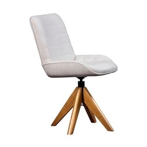 Cadeira De Jantar Estofada E Giratória Multimóveis Cr50095 Off White Off White