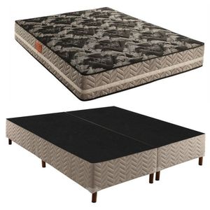 Box King 42x193x203cm Com Colchão Super King Molas Ensacadas 26x193x203cm Galaxy Rustico Prata