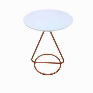 Mesa De Centro Lateral Maria Base De Aço Design Moderno