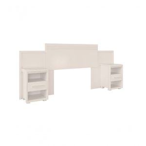 Cabeceira Box Regulável Dinamarca 100% Mdf Com Gavetas Fenix Cor:branco